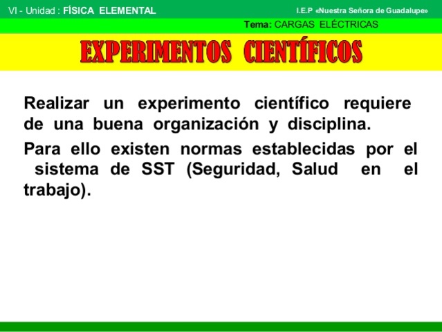 Termino de experimento como disciplina
