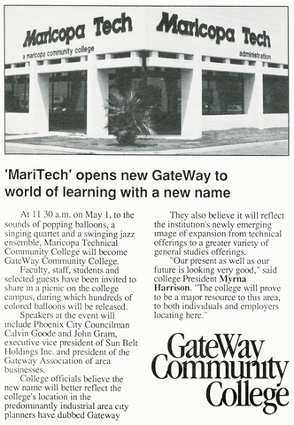 Maricopa Technical College becomes Gateway Community College