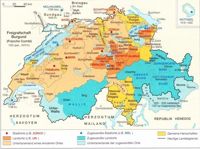 Die Eidgenossenschaft vor 1798