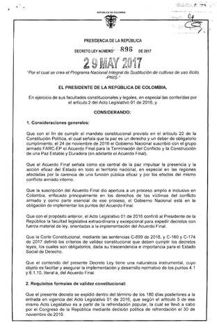 Creación formal del PNIS