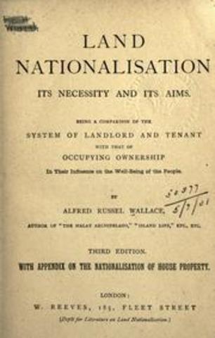 Publicó el libro ¨Land nationalisation;it's necessity and it's aims¨