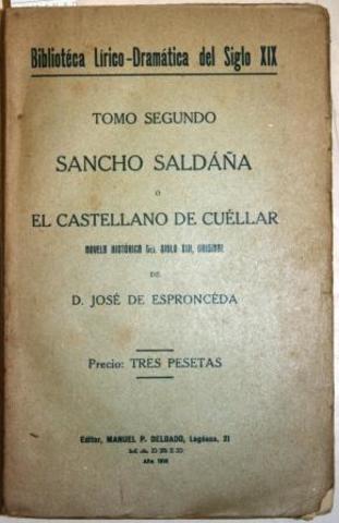 Se publica "Sancho Saldaña" de Espronceda