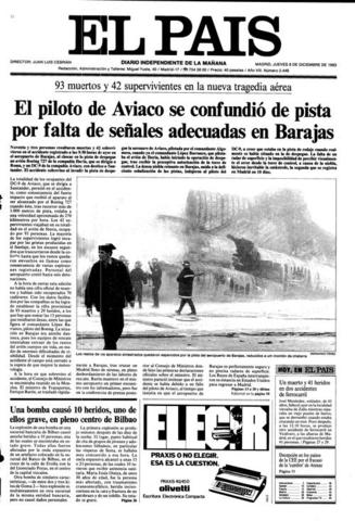 Acidente en Barajas de un avión de la compañía Aviaco