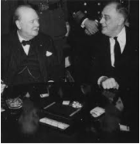 Churchill and Roosevelt meet in Casablanca