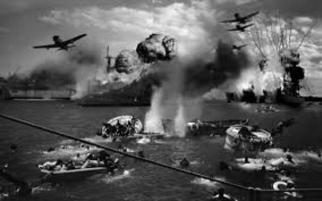 The Japanese attack the US Navy in Pearl Harbor. The next day the US enters World War II on the side of the Allies.