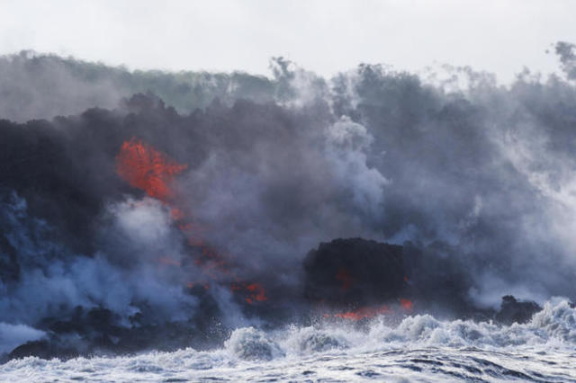 Lava Flows into Ocean