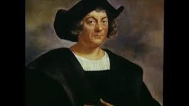 Christopher Columbus sails to the United States