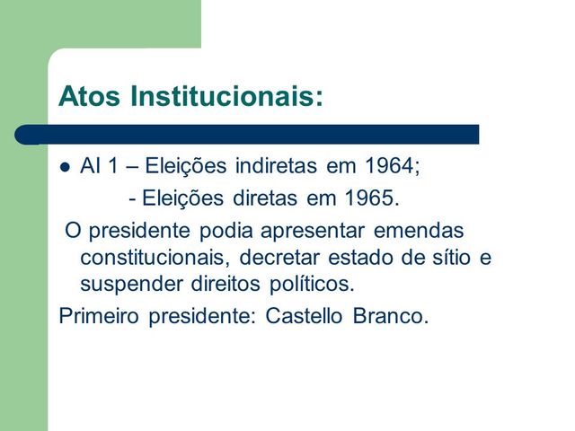 Ato Institucional nº: 1