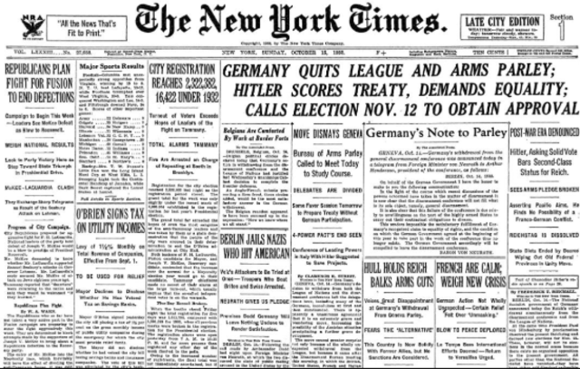 Germany leaves the League of Nations