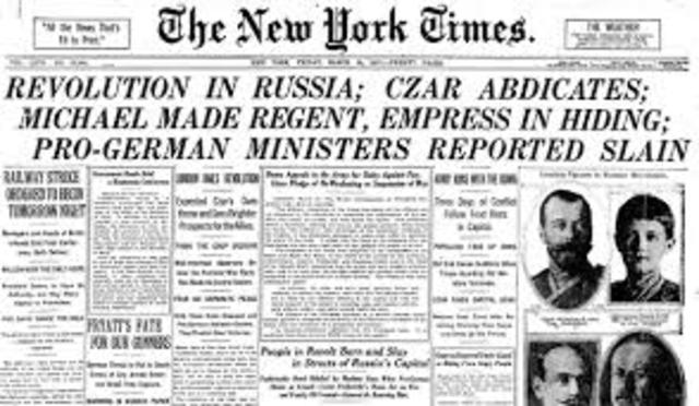 Czar Nicholas II abdicates