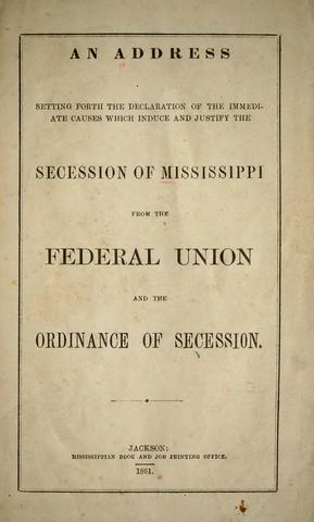 Mississippi secedes from the Union