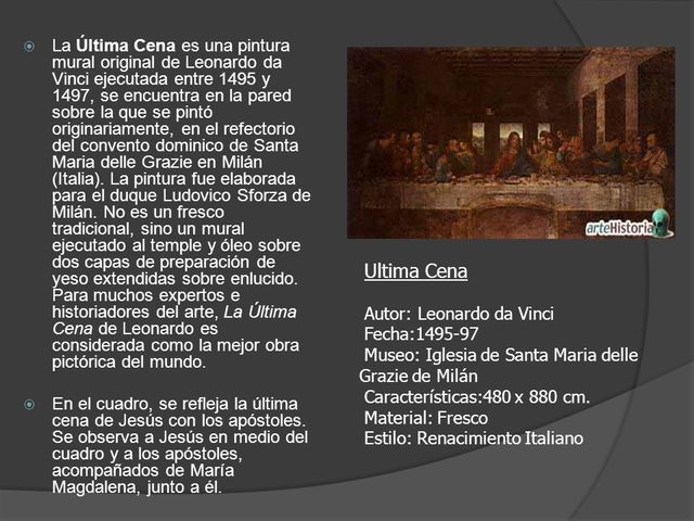 Leonardo Da Vinci pintaría la última cena
