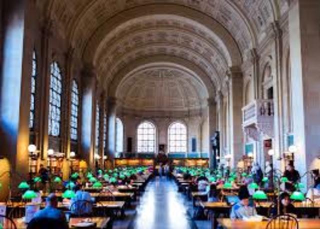 The Boston Public Library opens to the public