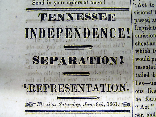 Tennessee Secedes from the Union