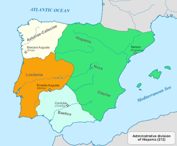 Division de Hispania por Caracalla