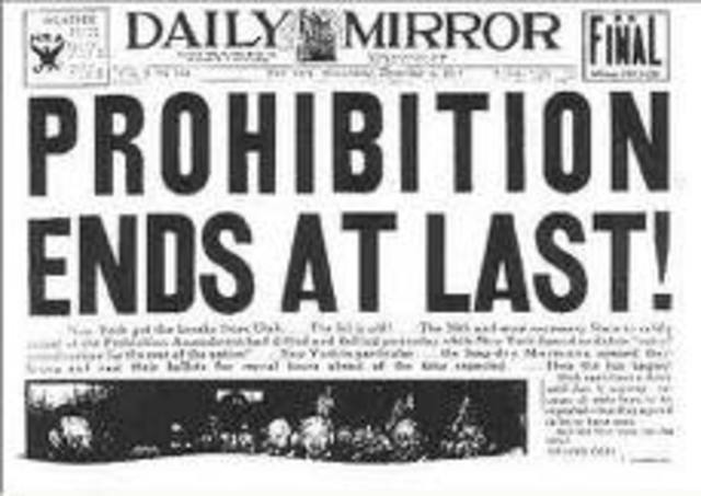 Prohibition ends