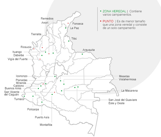 Las Farc entregan información acerca de las zonas donde se encontraban