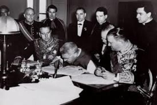 Tratado con Estados Unidos y Concordato con la Santa Sede.