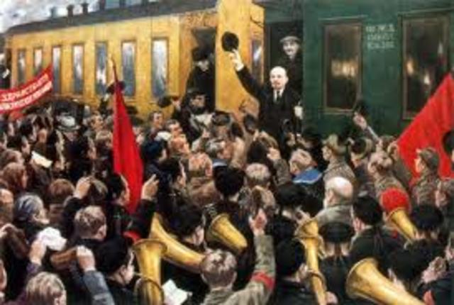 Lenin returns from exile