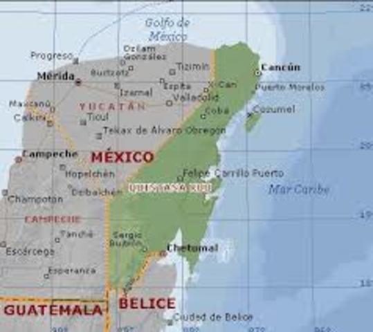 General Porfirio Díaz decreta la creación del Territorio Federal de Quintana Roo.