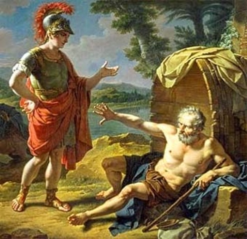 Nace Antistenes (Fundador de los cínicos).