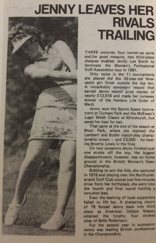 Jenny starts her professional golfing career.