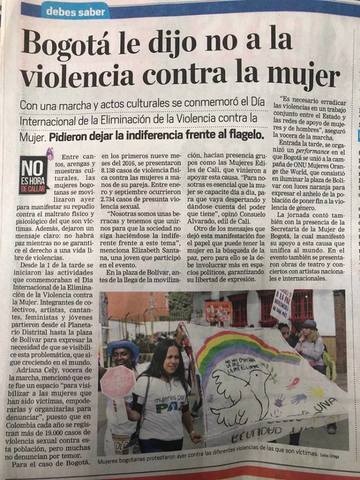 Bogotá le dijo no a la violencia contra la mujer