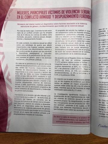Mujeres principales victimas de violencia sexual en el conflicto armado y desplazamiento forzado