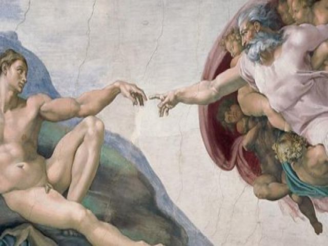 Miguel Angel pinta los frescos de la Capilla Sixtina