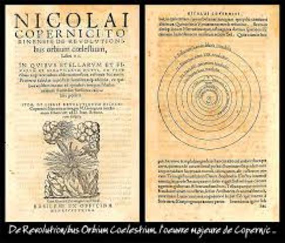 Copernico publica el libro,La revolucion de los cuerpos celestes.