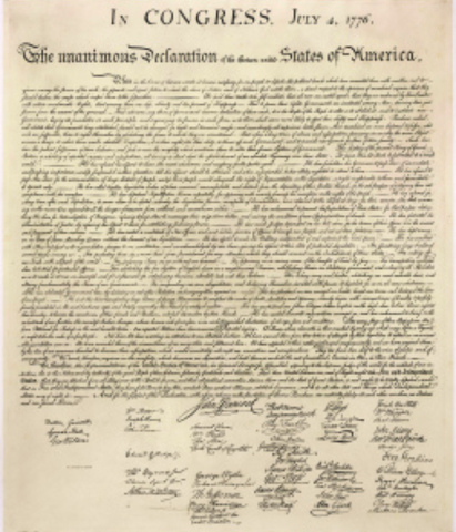 The Declaration of Independence was signed