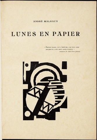 "Lunes en papier" Andre Malraux