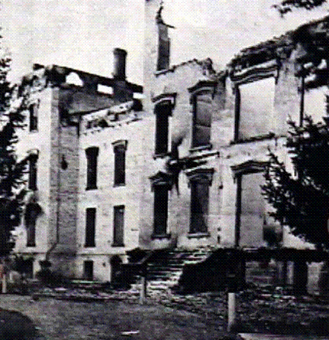 The Institute building burned down