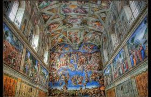 Miguel Angel pinta la Capilla Sixtina
