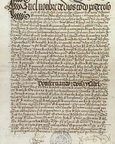 Firma del tratado de Tordesilla