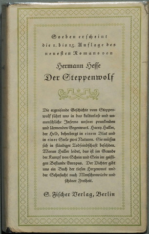 "El lobo estepario" (Hermann Hesse)