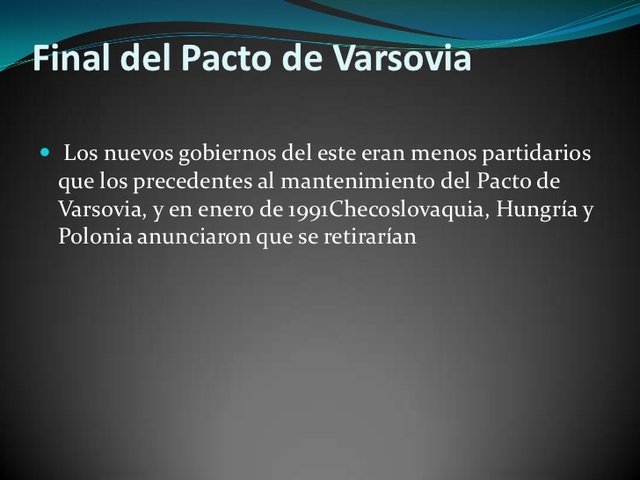 Disolución Pacto de Varsovia