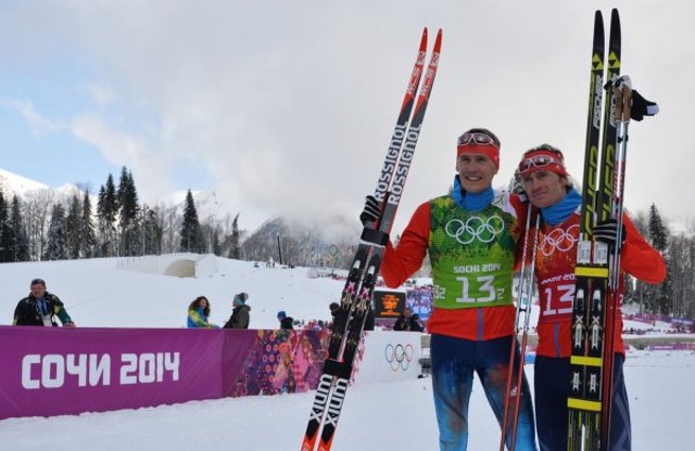 Лыжные гонки, командный спринт. Серебро. Максим Вылегжанин/Никита Крюков.