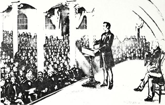 Abraham Lincoln gives his Cooper Union speech