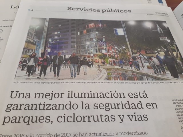 Una mejor iluminación está garantizando una mejor seguridad en parques, ciclorutas y vías.