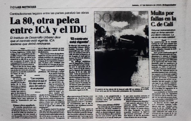 La 80, otra pelea entre el ICA y el IDU