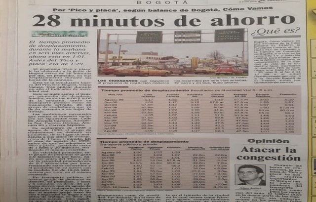 28 minutos de ahorro en la movilidad de Bogotá