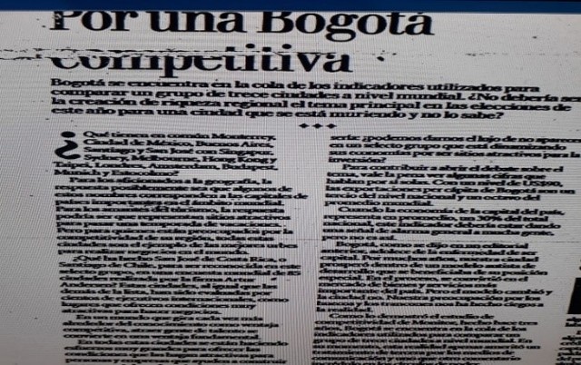 Por una Bogotá competitiva