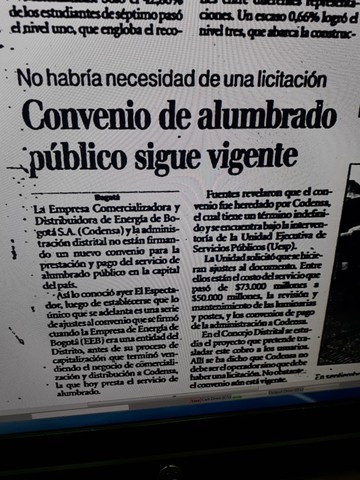 Convenio de alumbrado publico sigue vigente