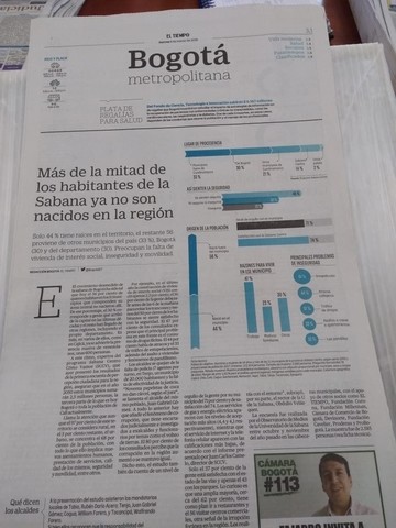 Mas de la mitad de los habitantes de la sabana no son nacidos aquí