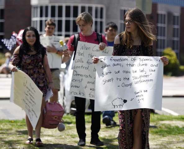 Greenwich High School Protests For Gun Rights