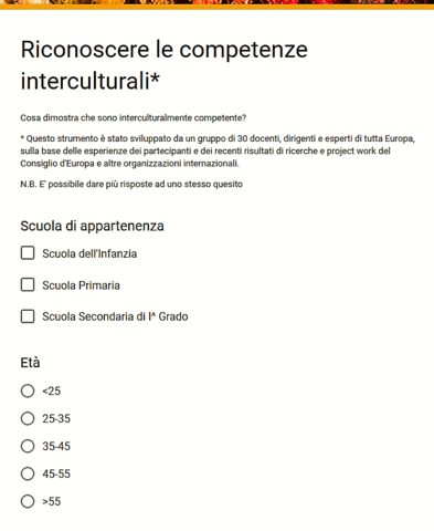 Gli strumenti di rilevazione delle competenze interculturali dei docenti dell'Istituto
