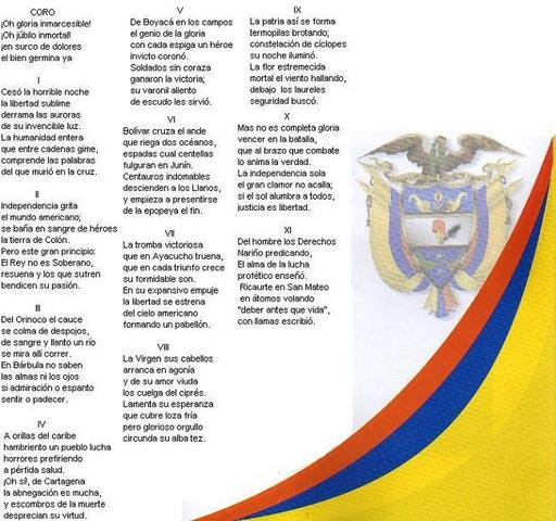 Creación del himno de la República de Colombia