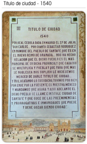 1540 Carlos V concede a Santa Fe el titulo de ciudad