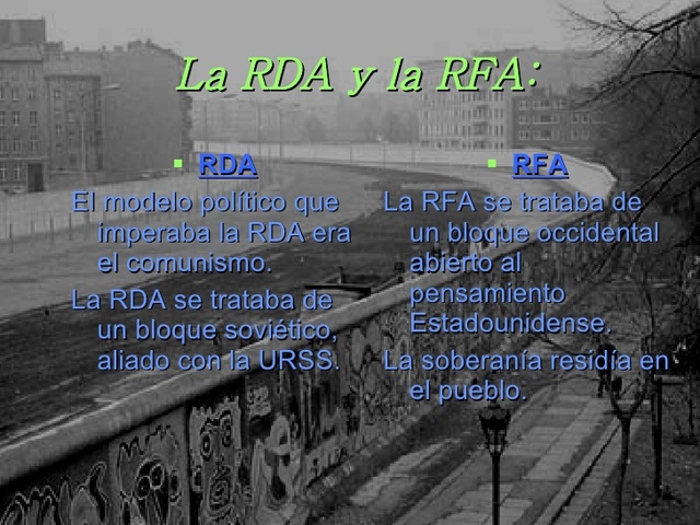 OTAN  Y CREACIÓN DE RFA Y RDA